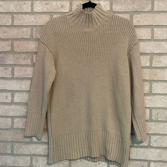 Free People Beach oversized Tan sweater size M - Picture 1 of 6